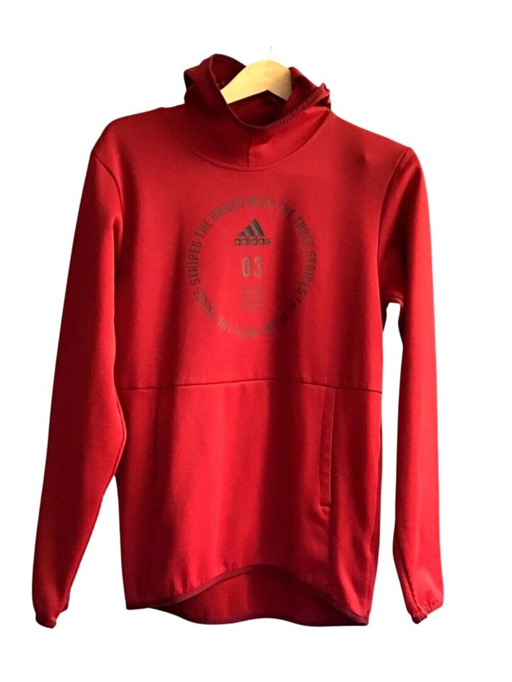 ADIDAS -MEN PULLOVER SWEATSHIRT -FRONT KANGAROO POCKET -SIZE SMALL